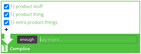 intend ui showing a bunch of product stuff happening and this being marked as "enough" even though no marketing stuff was happening
